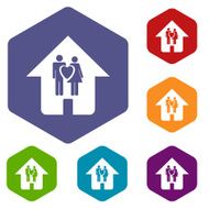 Love rhombus icons