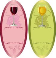 Vector label for white and red wines N2