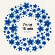 Bright floral wreath with simple flowers N2