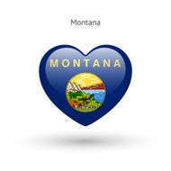 Love Montana state symbol Heart flag icon N2