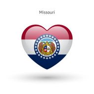 Love Missouri state symbol Heart flag icon N2