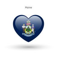 Love Maine state symbol Heart flag icon N2