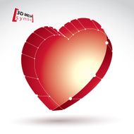 3d mesh stylish web red love heart sign isolated N4