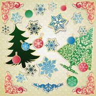 Vector scrapbooking set for Christmas N2