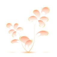 Pink flower isolated on a white background in Gzhel style N2