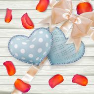 Valentines Day toys on wooden plates EPS 10