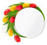 Holiday background with bouquet of colorful flowers Vector illu