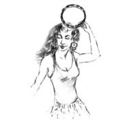 Gypsy dancing with tambourine