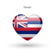 Love Hawaii state symbol Heart flag icon N2