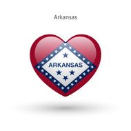 Love Arkansas state symbol Heart flag icon N2
