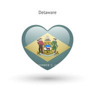 Love Delaware state symbol Heart flag icon N2