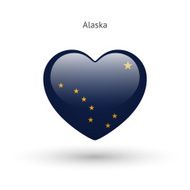 Love Alaska state symbol Heart flag icon N2