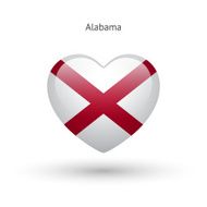Love Alabama state symbol Heart flag icon N2