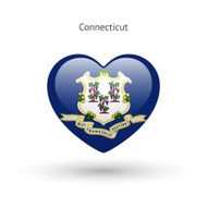 Love Connecticut state symbol Heart flag icon N2