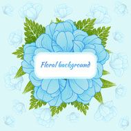 Beautiful card with a round wreath of different flowers N3