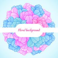 Beautiful card with a round wreath of different flowers N5