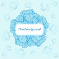 Beautiful card with a round wreath of different flowers N6