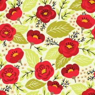 Pattern with red flowers