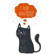 card with cat for Valentines Day