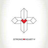 Heart protection system logo Strong heart company logotype