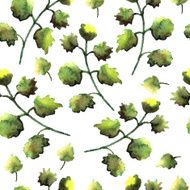 Watercolor pattern with leaves N2