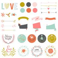 Set of cards notes and stickers with cute illustrations N6