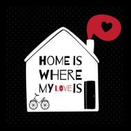 Romantic greeting card with quote about home and love N3