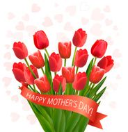 Holiday mother&#039;s day background with bouquet of colorful flowers