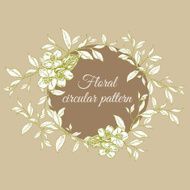 Circular floral pattern hand painted for card or invitation N2