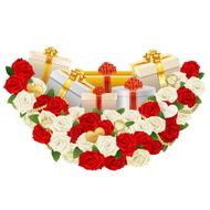 Vector Romantic Flower Decoration with Gifts