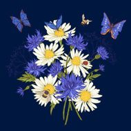 Greeting Card with Blooming Chamomile N3