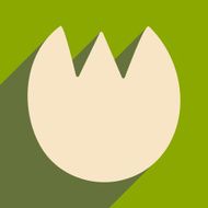 Flat with shadow icon and mobile applacation flower tulip
