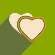 Flat with shadow icon and mobile applacation hearts