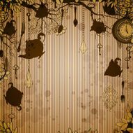 Abstract bronze background with tea party theme