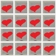 shelves with hearts vector illustration