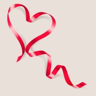 Heart made of red ribbon