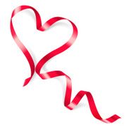 Heart made of red ribbon N2
