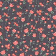 Pattern with hand drawn flowers N2