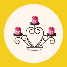 Valentine's Day candle theme elements