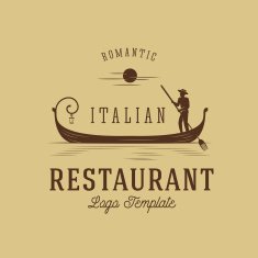 Italian Restaurant Abstract Vector Concept Logo Template 2