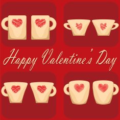 valentine day couple of cups red background