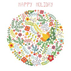 Cute vintage flowers in circle composition