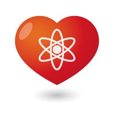 Heart with an atom N2