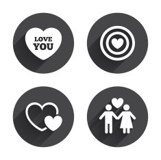 Valentine day love icons Target aim with heart N13