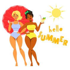 Hello Summer - two pretty girls in swimwear N2