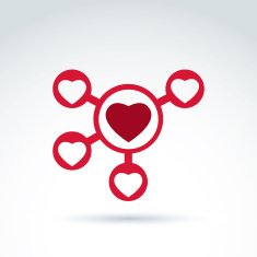 Hearts and connections icon Online Dating vector symbol