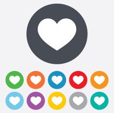 Love icon Heart sign symbol N13