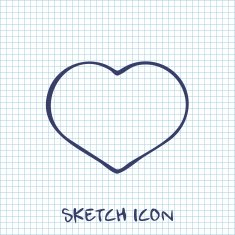 vector sketch icon of heart N2