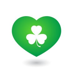 Heart with clover icon