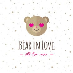 Vector cartoon bear head logo Flat logotype